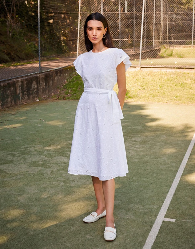 Forcast - Kavya Tie-Waist Cotton Dress
