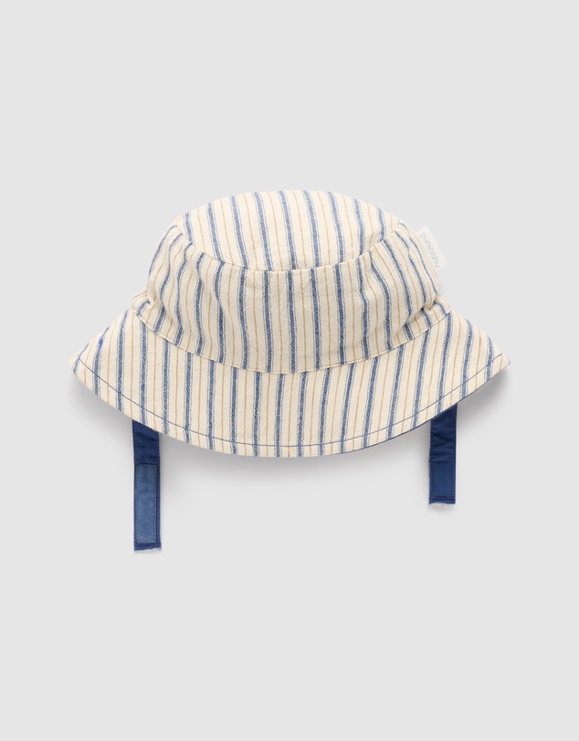 Purebaby - Reversible Striped Bucket Hat-Kids-Babies