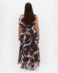 City Chic - Vivid Print Maxi Dress - Sunset Bloom