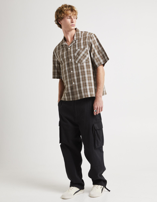 Black Noise White Rain - Homage Cropped Resort Shirt