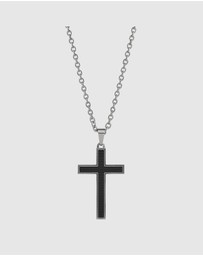 Najo - Paladin Men's Carbon Fibre & Steel Chain Necklace