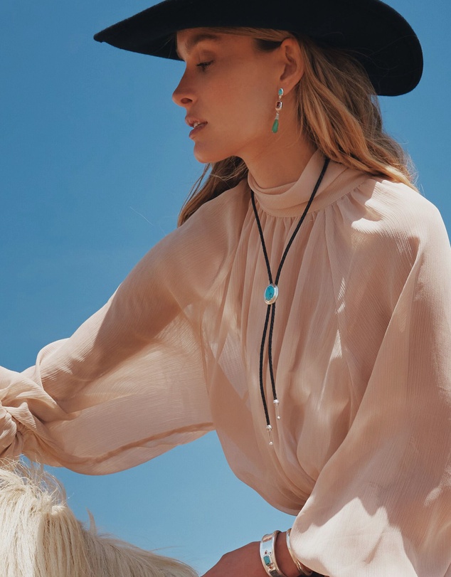 THOMAS SABO - THOMAS SABO Leather Necklace with Turquoise Stone