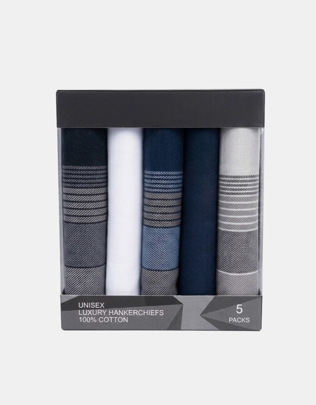Henry Bucks - HENRY BUCKS Luxury Cotton Handkerchiefs 5 Pack MULTI