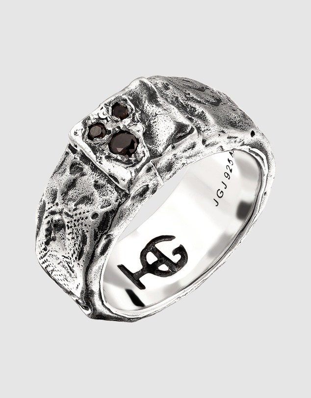 Haze & Glory - ICONIC EXCLUSIVE - Ring Men Crystal Signet Band 925 Sterling Silver
