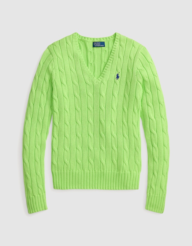 Polo Ralph Lauren - Cable-Knit Cotton V-Neck Sweater