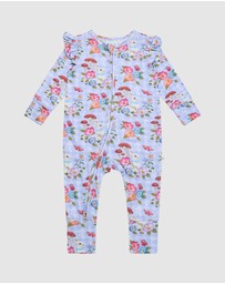 Fleur Harris - 'Curious Bunny' Precious Frill Coverall in Cornflower Check
