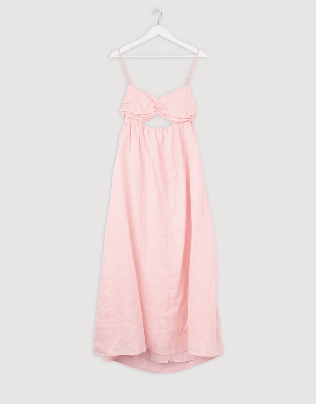 Revibe - Repaired AERE Saige Linen Midi Dress - AU 12