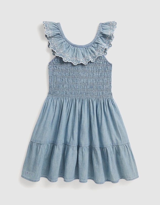 Polo Ralph Lauren - Blueberry-Overlay Indigo Chambray Dress - Babies-Kids