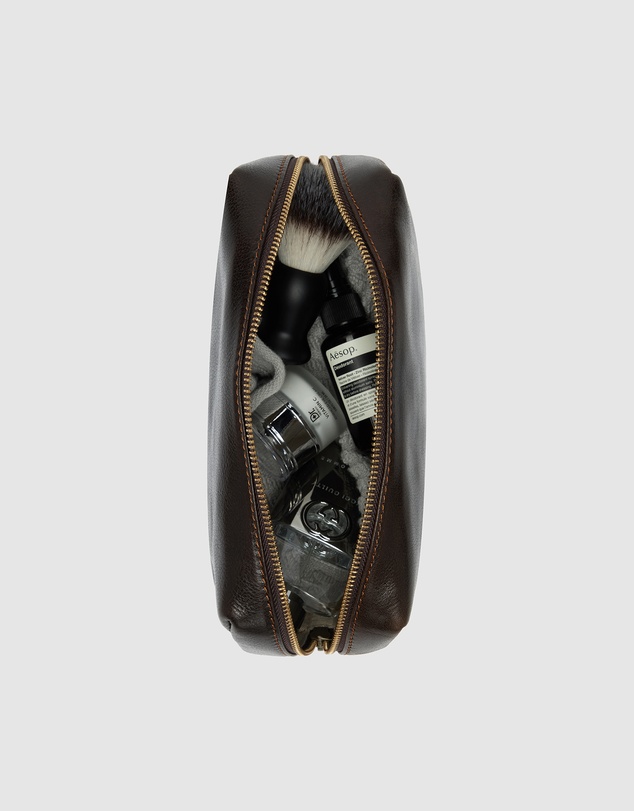 Republic of Florence - The Otto Chocolate Leather Dopp kit