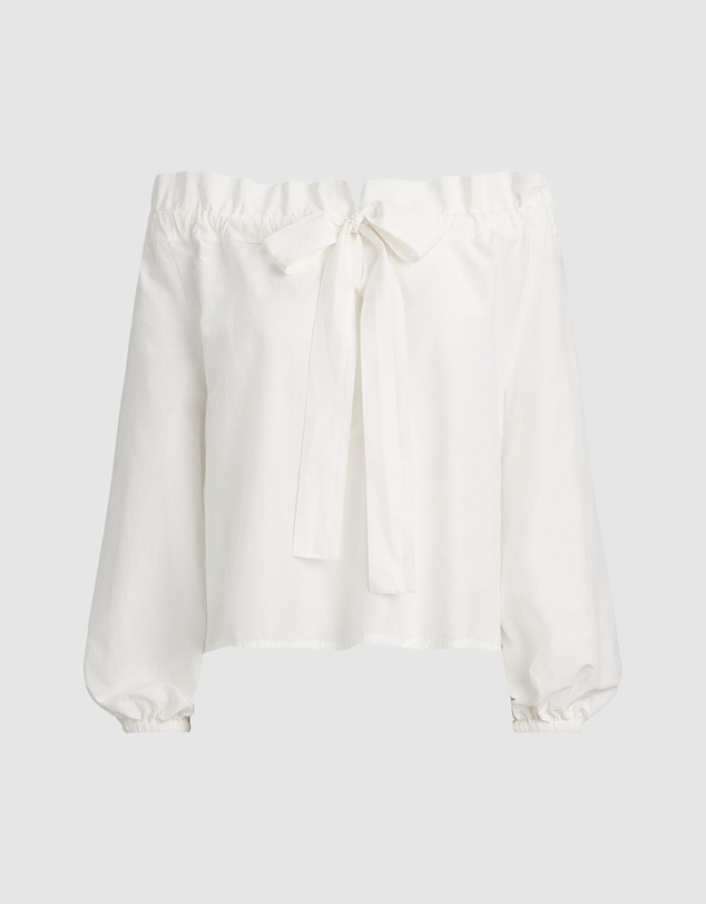 Polo Ralph Lauren - Off-The-Shoulder Cotton-Silk Blouse