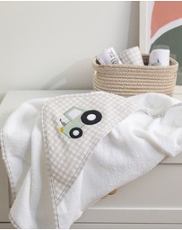 Living Textiles - Organic Hooded Towel - Tractor Ride