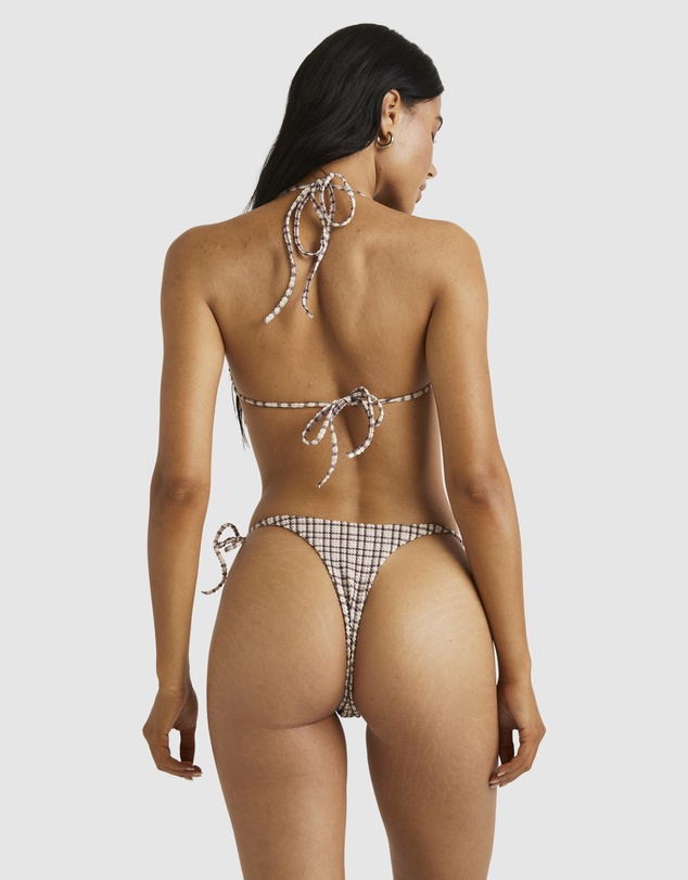 RVCA - Claire Plaid Tie Side Ultra Skimpy Bikini Bottoms