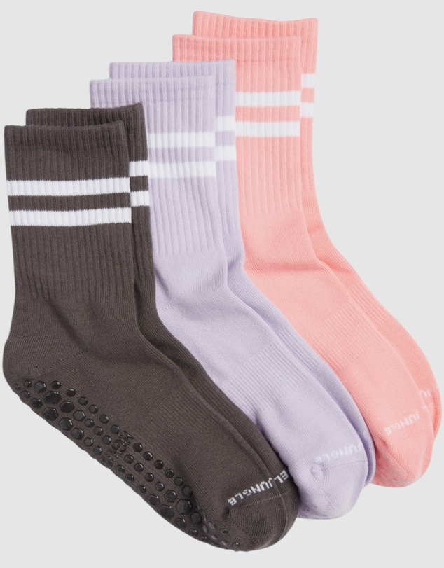 High Heel Jungle - Varsity Pilates Yoga Grip Socks - 3 Pack