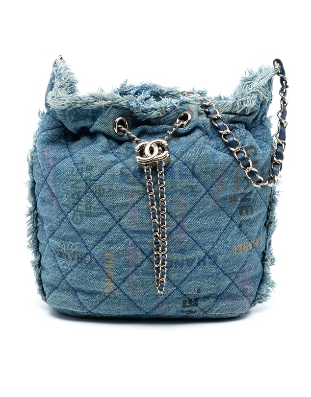Pre-Loved by Azura Reborn - Pre-Loved Medium Quilted Denim Mood Bucket with Chain