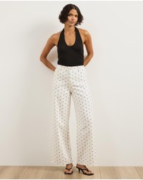 Atmos&Here - Kate Twill Wide Leg Pants