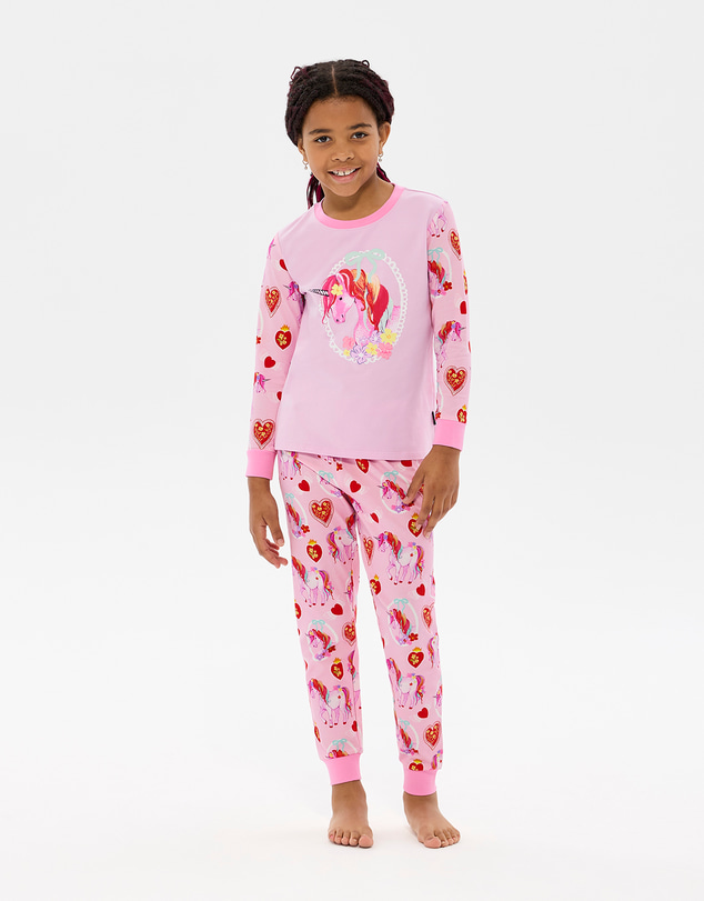 Rock Your Kid - Unicorn Hearts Long Sleeve Belle Sleep Set