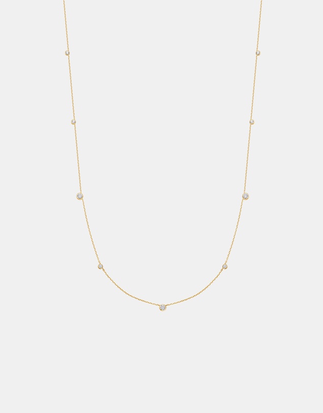 Ania Haie - Ania Haie Gold Bezel Cubic Zirconia Station Necklace