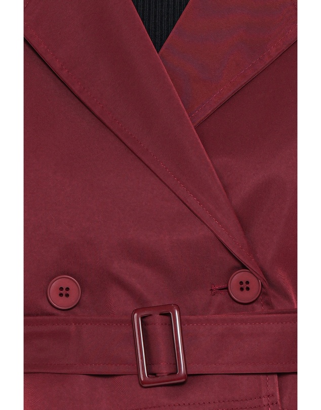Petal & Pup - Izzi Crop Trench Jacket - Burgundy