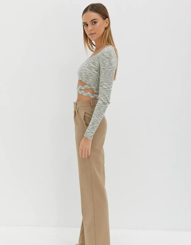 Style Addict - Scoop Neck Tie Crop
