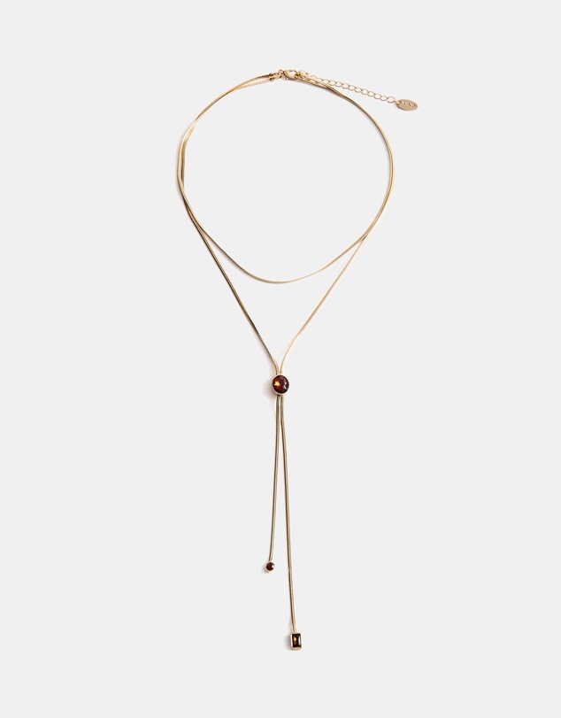 M.N.G - Double Crystal Necklace
