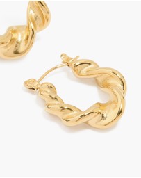 Lovisa - Waterproof Gold Plated Stainless Steel Smooth Large Twisted Hoop Earrings