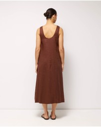 AERE - Maya Linen Relaxed Midi Dress