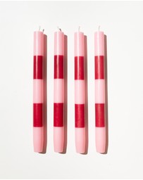 Fazeek - Striped Candle in Pink & Maroon