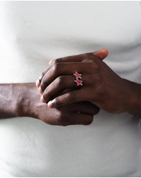 TwoJeys - Icon Red Enameled Single Ring