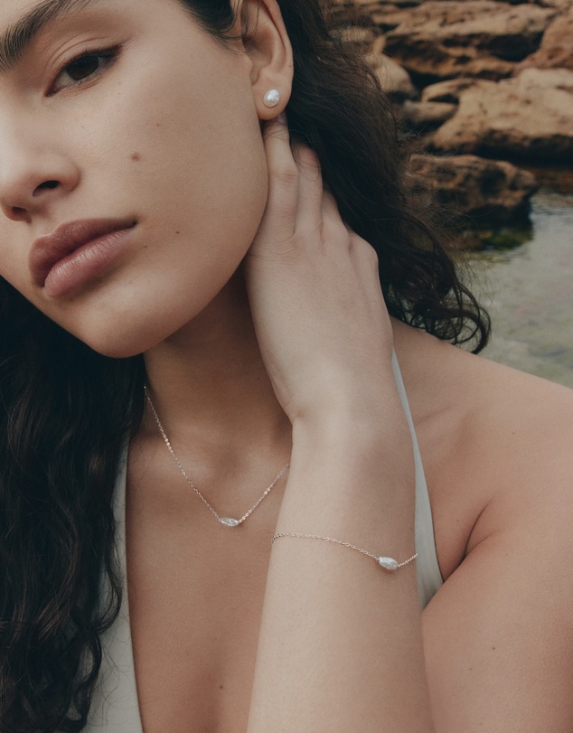 SAINT VALENTINE - Cielo Single Pearl Bracelet - Silver