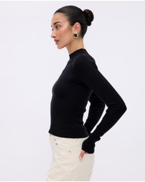 Minima Esenciales - Reese Cotton Cashmere Rib Knit Top