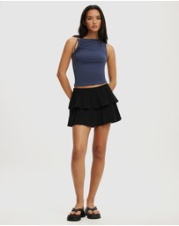 Cotton On - Luis Double Pleated Mini Skirt