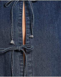 Petal & Pup - Avon Bow Front Denim Shacket - Denim