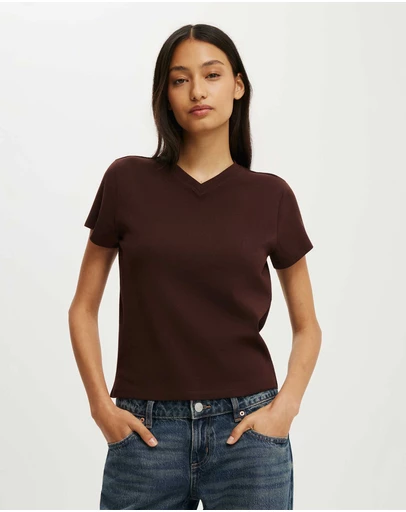 Cotton On - 90S Baby V Neck Tee