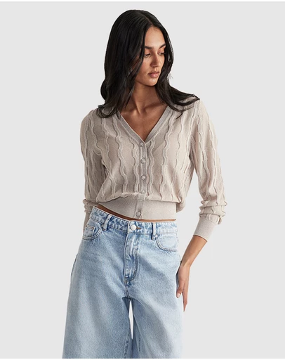 Decjuba - Lauren Lurex Knit Cardigan