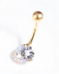 Lovisa - Gold Titanium Classic Diamante Belly Bar