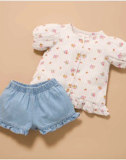 Purebaby - Butterfly Stripe Set-Kids-Babies