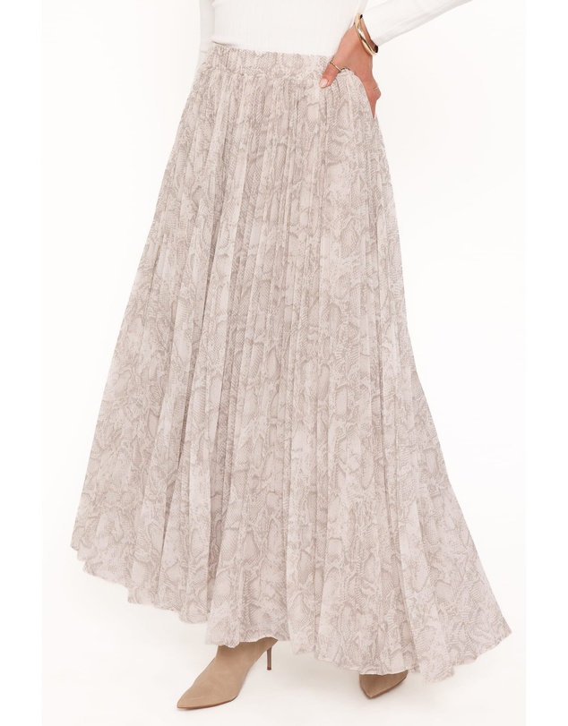 Petal & Pup - Nicki Pleated Maxi Skirt - Snake Print