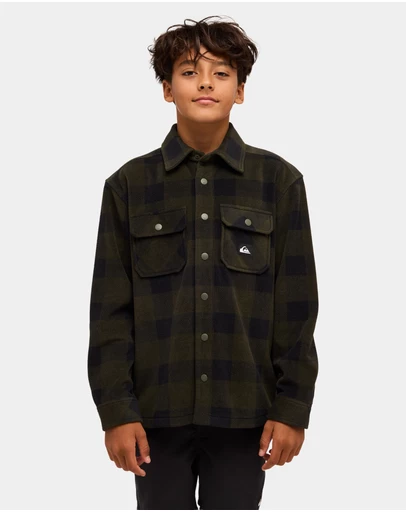 Quiksilver - Boys 8 to 16 Bering Strait Check Long Sleeve Shirt