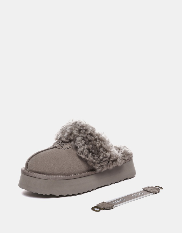 EVERAU - Australian Shepherd Ugg Waffle Curly Platform Cow Suede Upper House Shoes