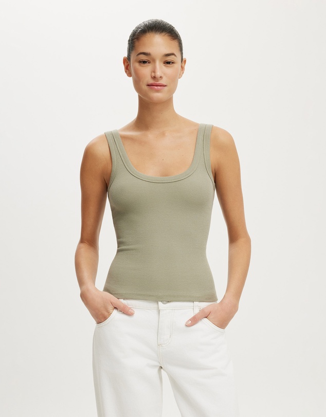 Cotton On - Blake Rib Scoop Tank