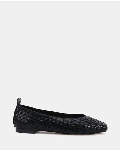 Black Woven Leather