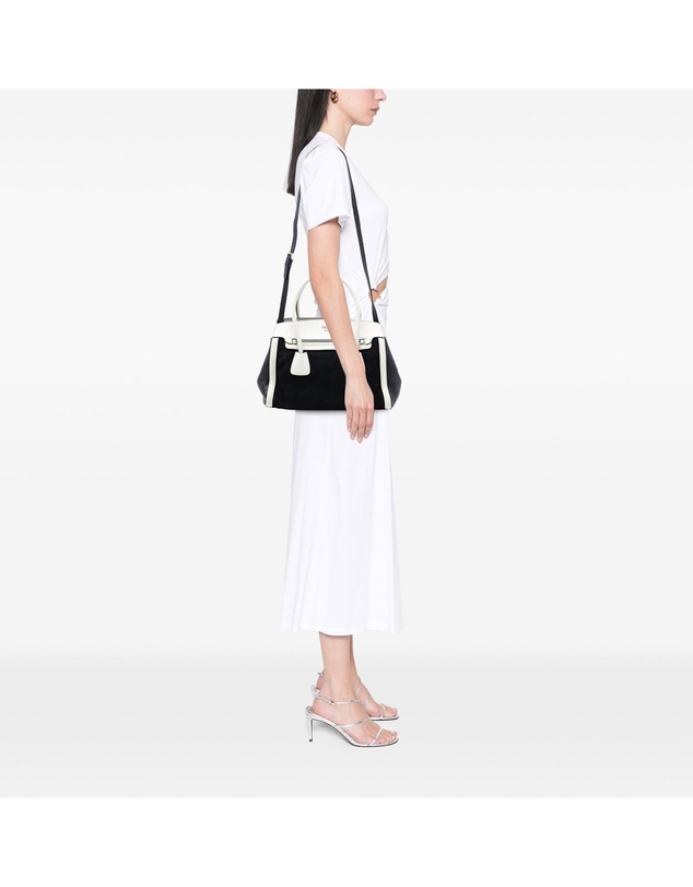 Pre-Loved by Azura Reborn - Pre-Loved Bicolor Saffiano Cuir Trimmed Canvas Satchel