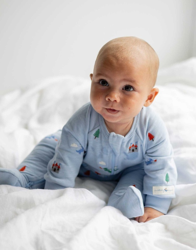 Purebaby - Embroidered Fleece Growsuit -Kids-Babies