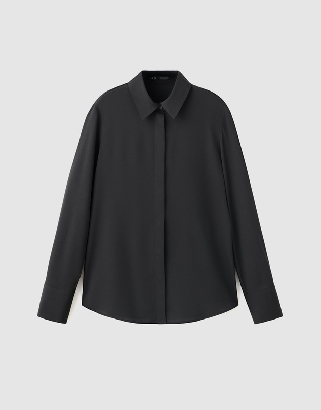 M.N.G - Satin Shirt with Concealed Placket