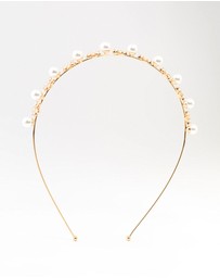 Lovisa - Gold Plated Alternating Flower & Pearl Headband