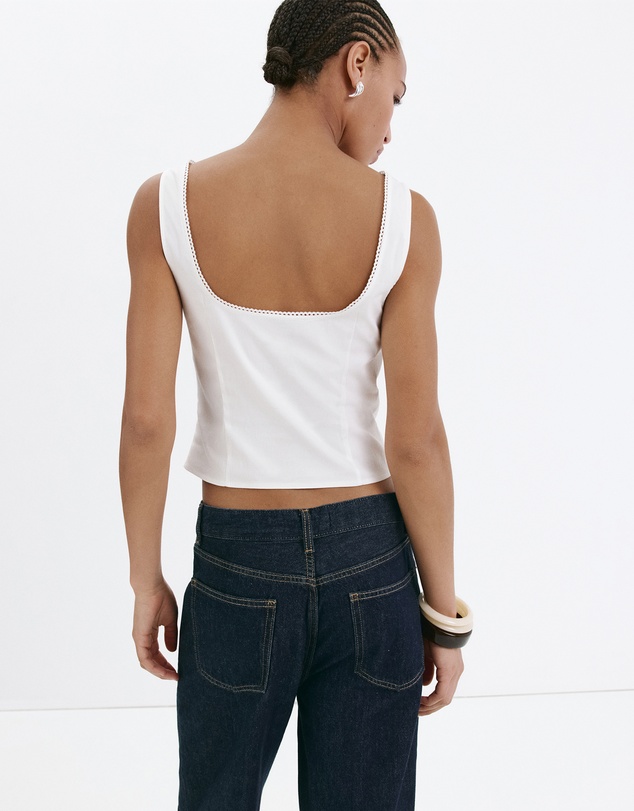 M.N.G - Blouse with Button and Lace Details