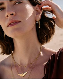 Rachel Jackson - Dreamcatcher Bird Drop Earrings Gold