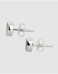 Kuzzoi - ICONIC EXCLUSIVE - Earrings Male Stud Malachite 925 Sterling Silver