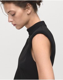 M.N.G - High-Neck Dress With Ruffle
