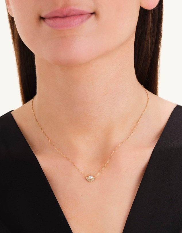 Rosefield - Modern Pearl Circle Gold-Tone Necklace